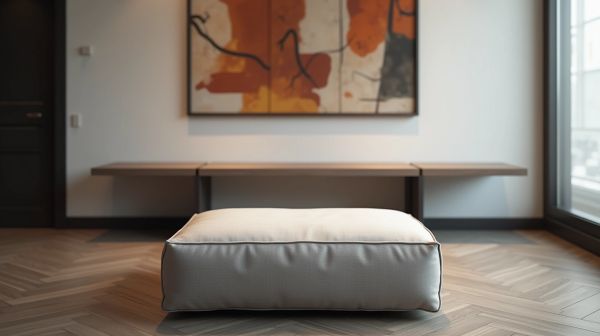 Bout de lit ou banc d'entrée : le pouf rectangulaire joue sur deux tableaux